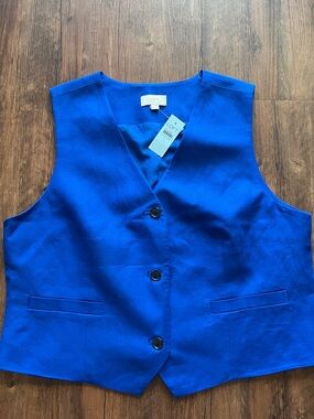 LOFT Women’s Royal Blue Button Front Vest